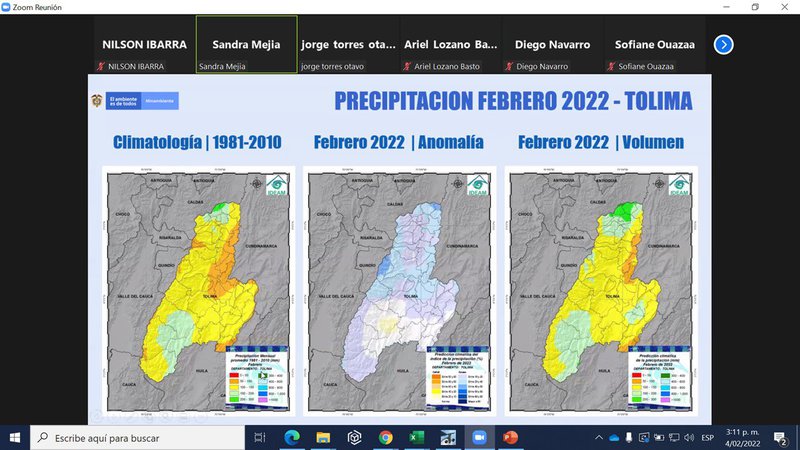 XLI Mesa Técnica Agroclimática Del Tolima 7 feb 2022 Nilso Ibarra 1
